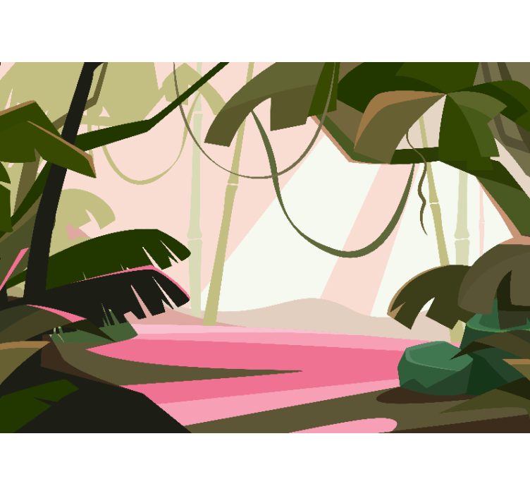 Wall mural jungle lush tropical landscape - TenStickers