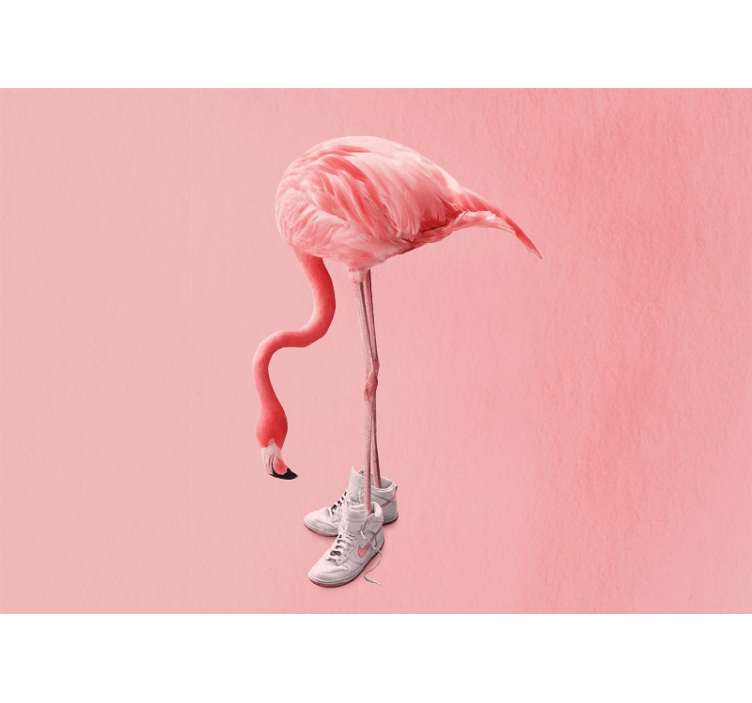 Other wall mural animals flamingo in sneakers - TenStickers