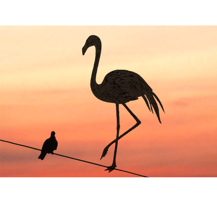 Graceful Flamingo Sunset wall mural animals - TenStickers