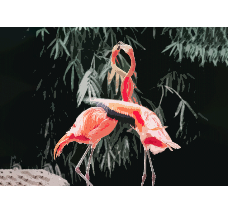 Master bedroom mural flamingo love dance - TenStickers