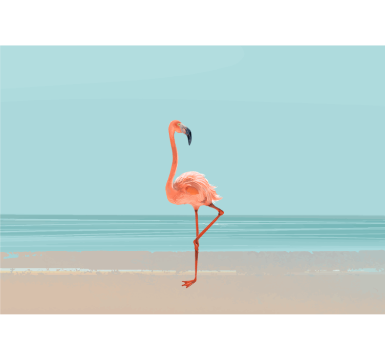 Sea wall mural flamingo by the shore - TenStickers