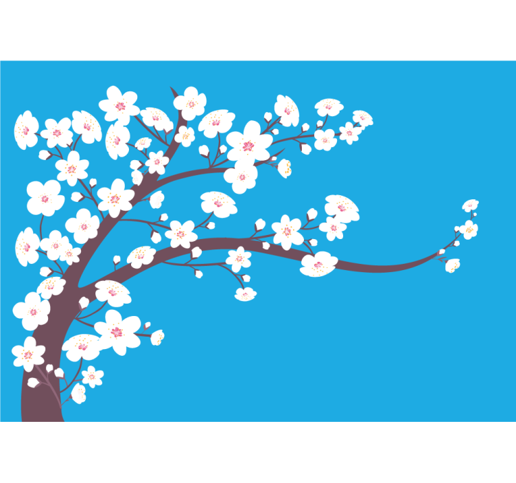 Flowers wall mural sakura blossom branch - TenStickers