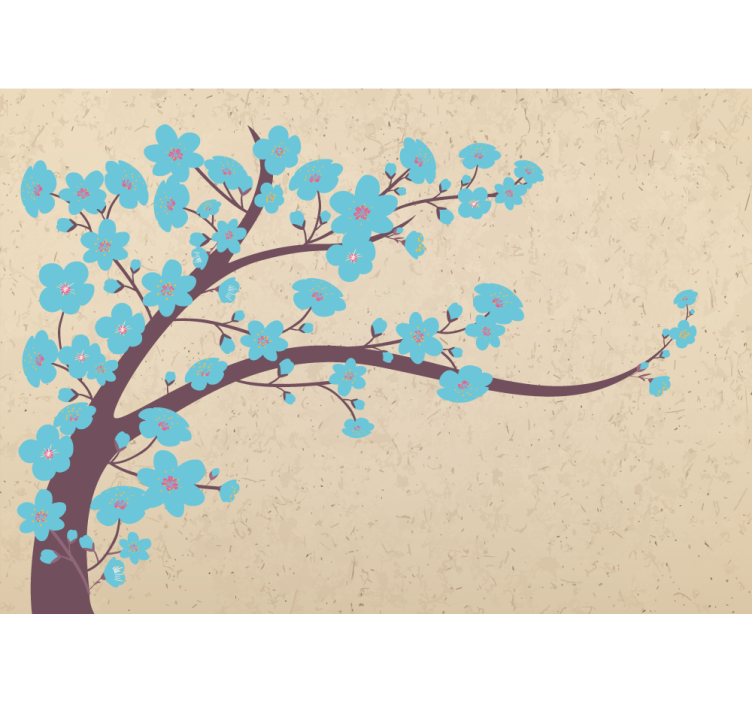 Flowers wall mural sakura bloom stem - TenStickers