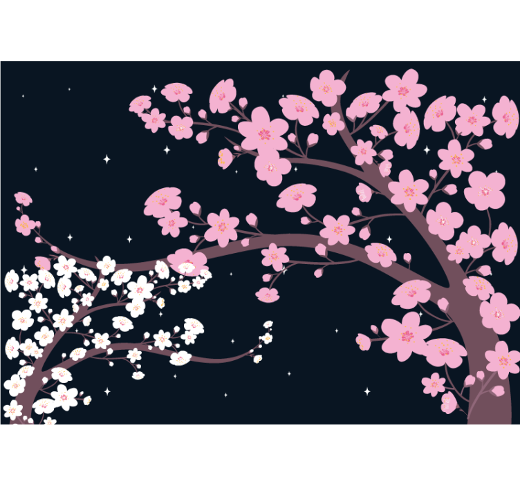 Flowers wall mural cherry blossom branches - TenStickers