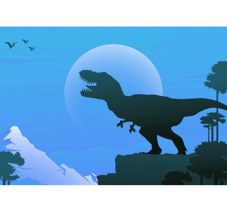 Wall mural animals tyrannosaurus rex silhouette - TenStickers