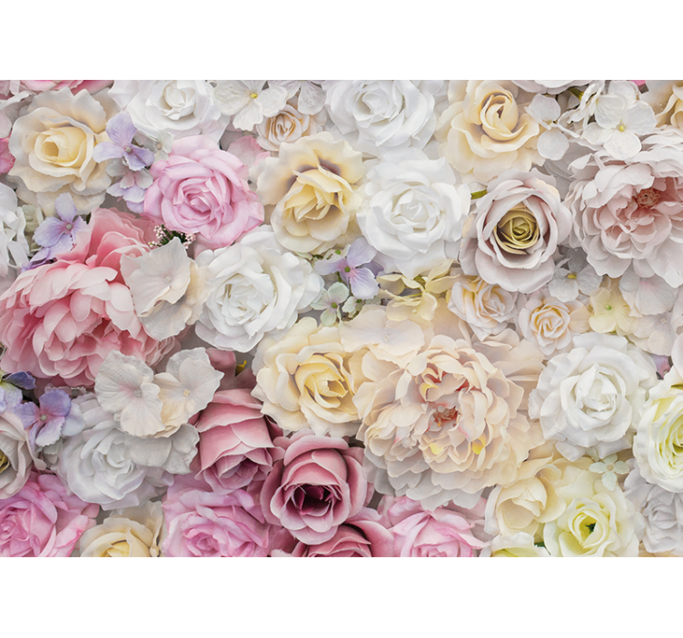 Flowers wall mural graceful rose arrangement - TenStickers