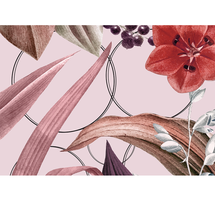 Flowers wall mural floral patterns design - TenStickers