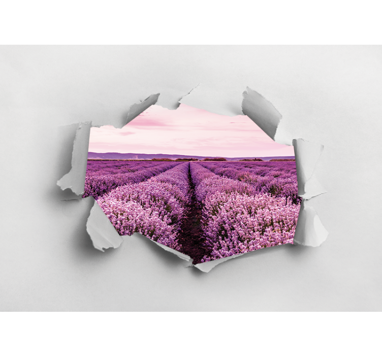 Flowers wall mural lavender field view - TenStickers