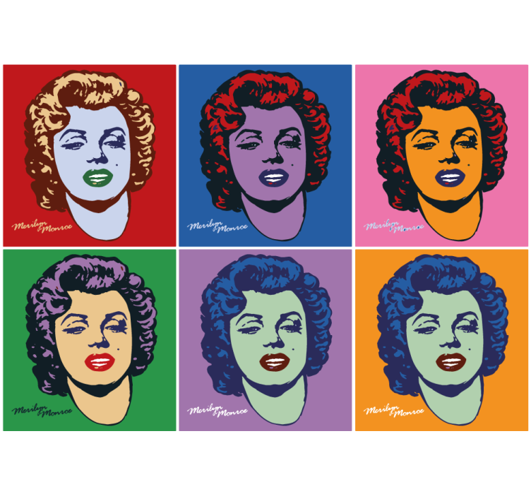 Wall mural painting of pop art portraits - TenStickers
