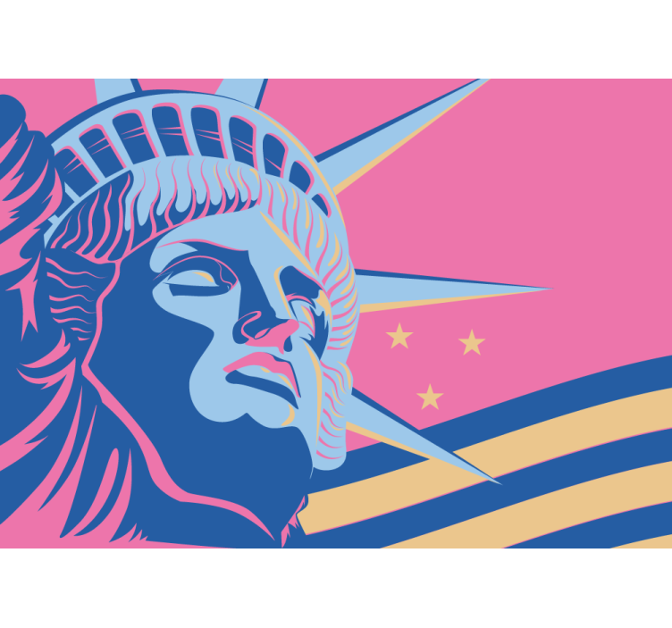 Wall mural city liberty monument - TenStickers