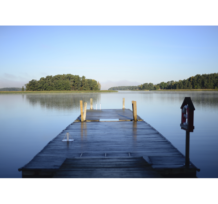 Tranquil dock lake mural wallpaper - TenStickers