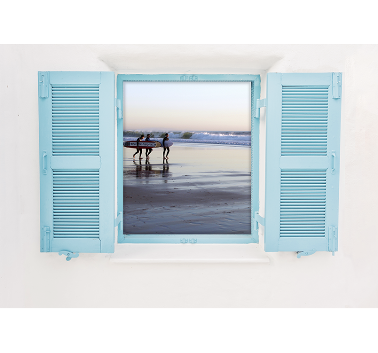 Wall mural city beach surfing landscape - TenStickers