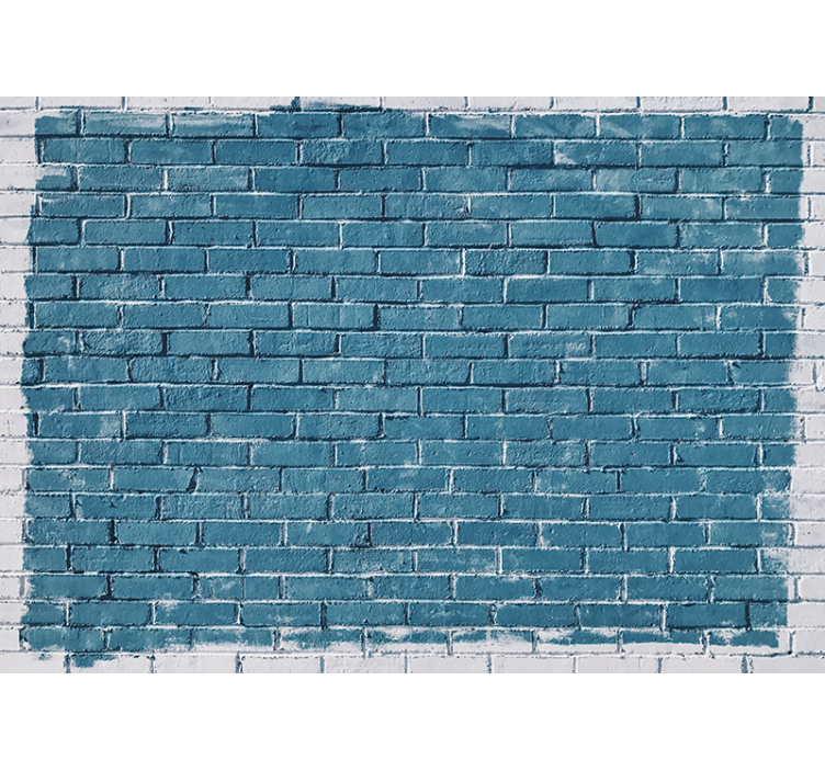 Brick mural wallpaper textured blue wall - TenStickers