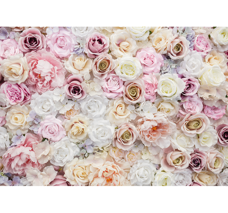 Flowers wall mural rose blossom collection - TenStickers