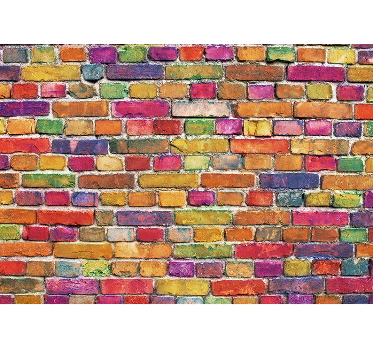 Urban art wall mural colorful brick design - TenStickers