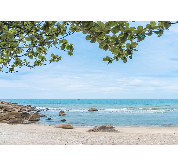 Nature wall mural serene beach view - TenStickers