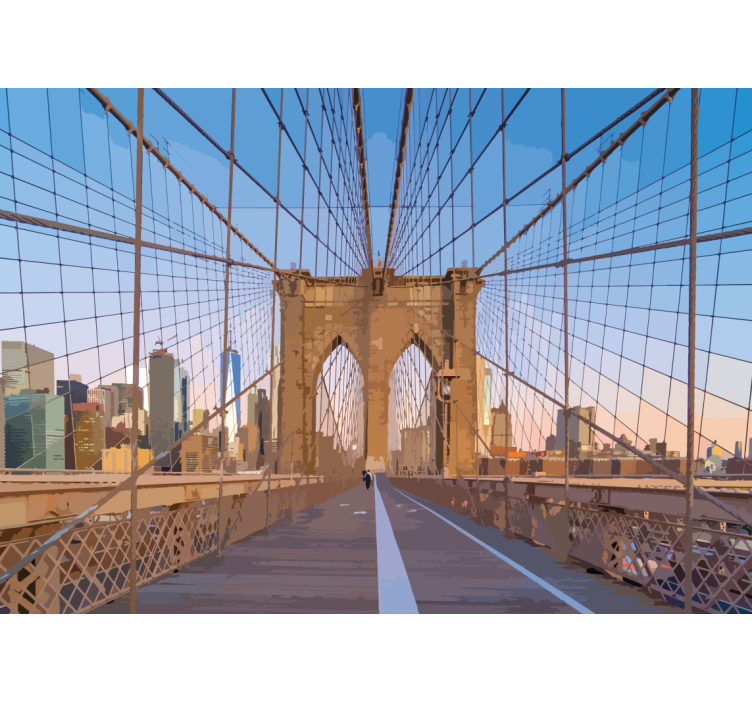 Wall mural city brooklyn bridge viewpoint - TenStickers