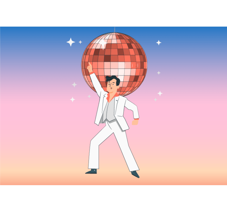 Dancing Man Disco wall mural music - TenStickers