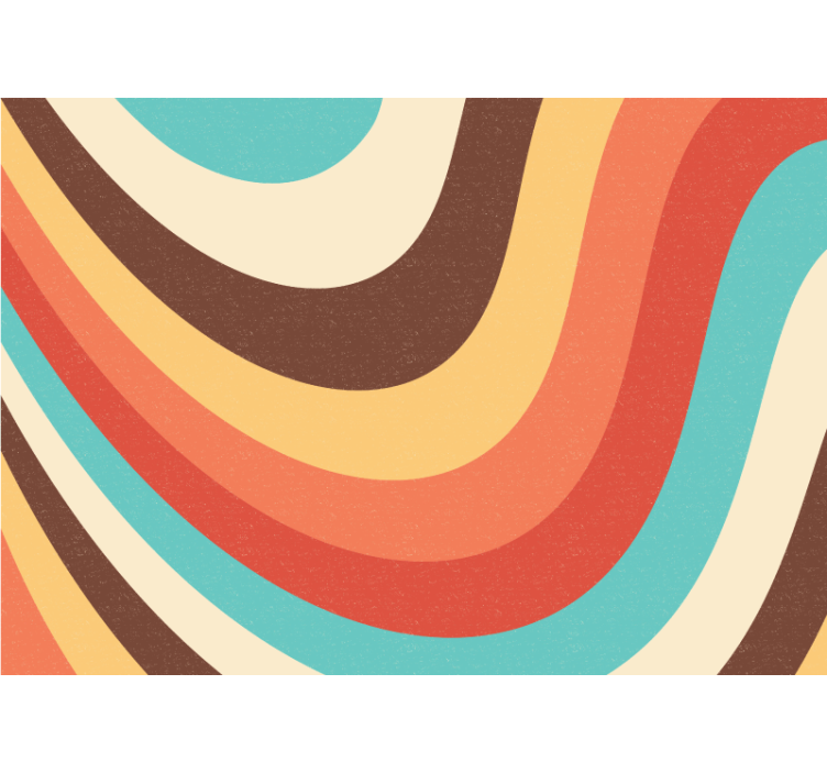 Abstract mural wallpaper curved color waves - TenStickers