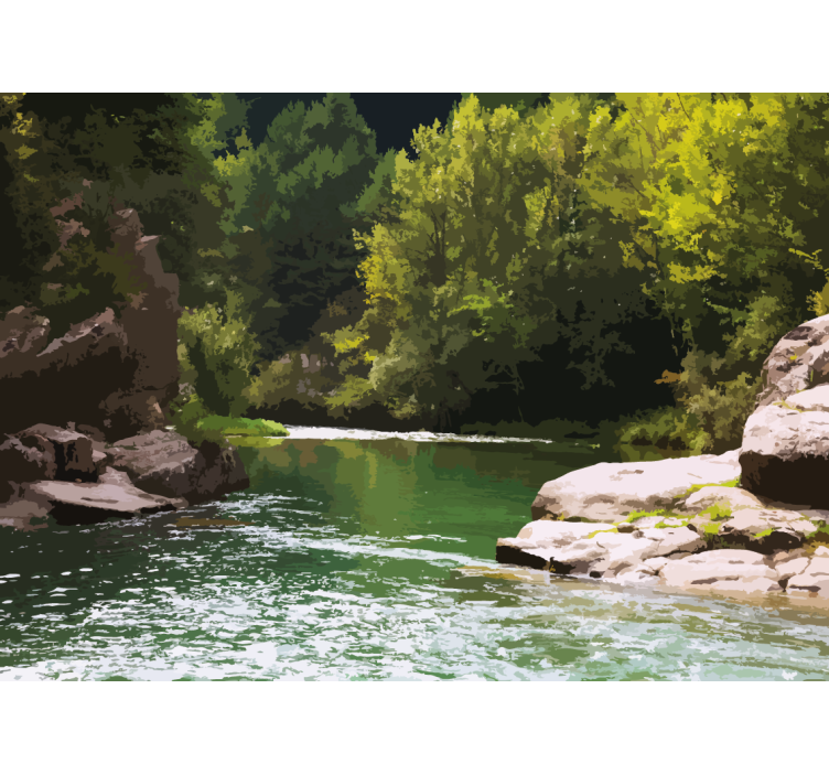 Serene Water Landscape nature wall mural - TenStickers