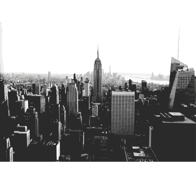 New york wall mural skyline with empire state - TenStickers