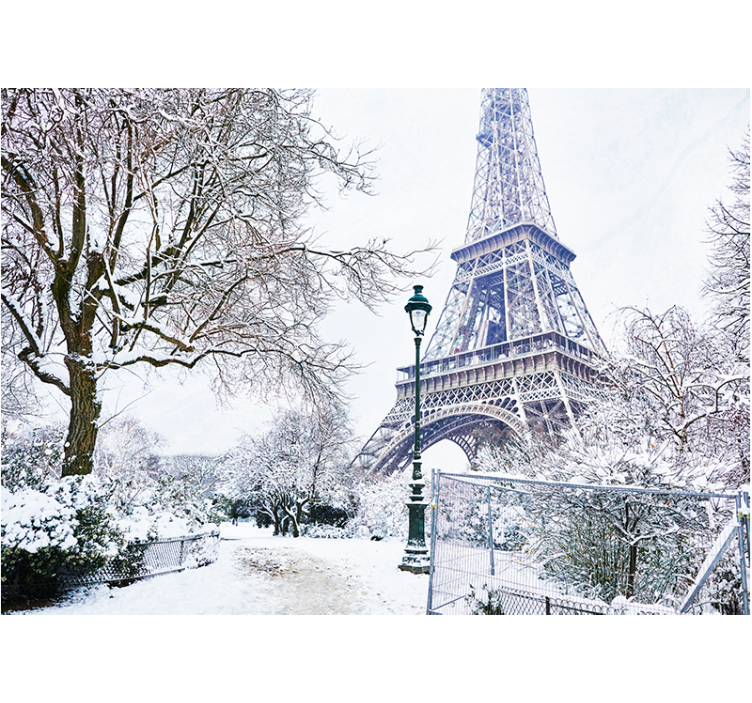 Wall mural paris eiffel tower in snow - TenStickers