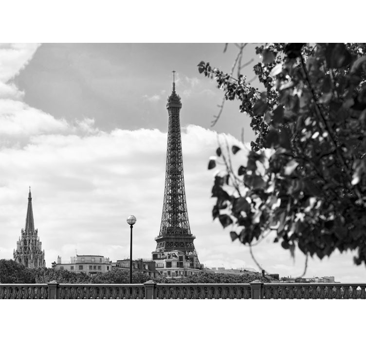 Wall mural paris eiffel tower cityscape - TenStickers