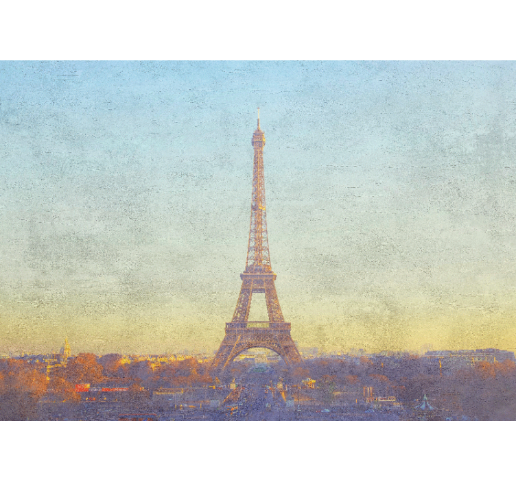 Wall mural paris eiffel tower at dusk - TenStickers
