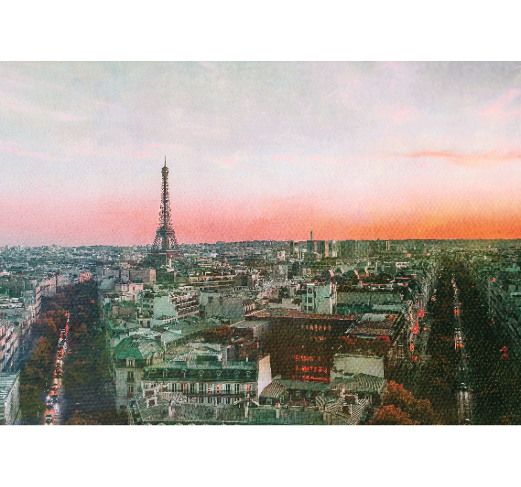 Wall mural paris eiffel tower at sunset - TenStickers