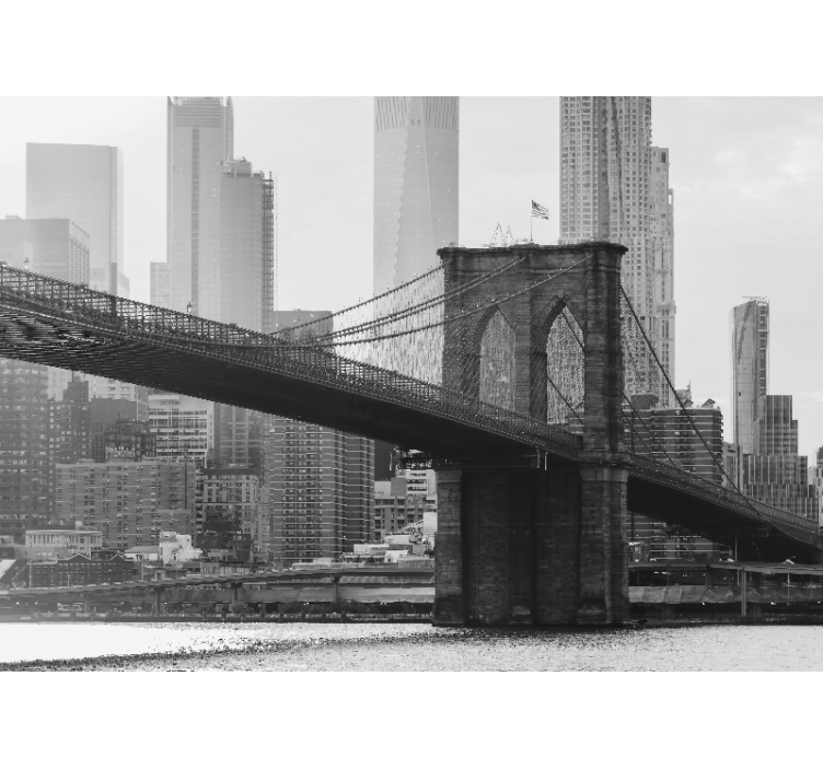 Wall mural city brooklyn bridge outline - TenStickers