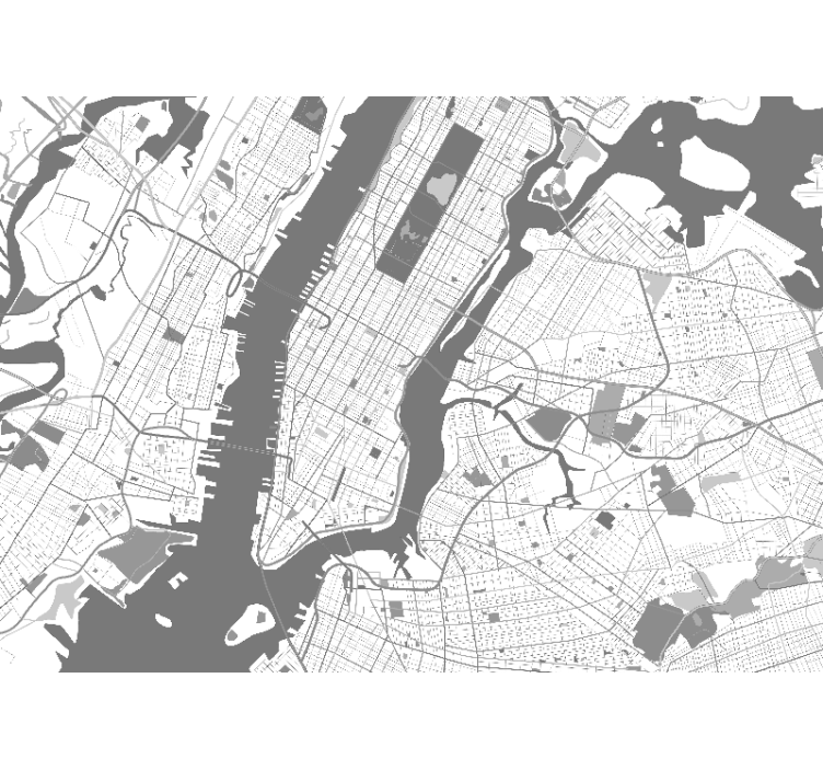 New york wall mural detailed map of new york - TenStickers