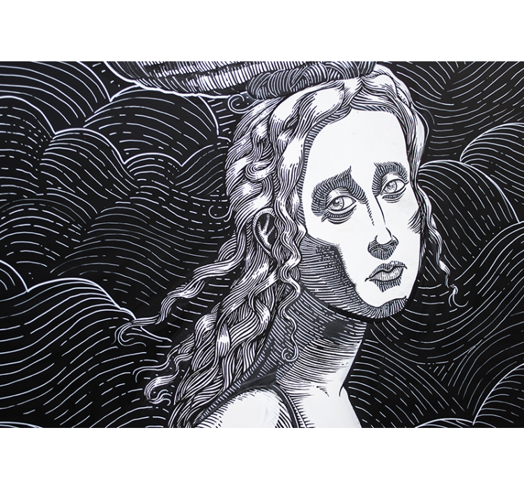 Wall mural painting intricate female portrait - TenStickers