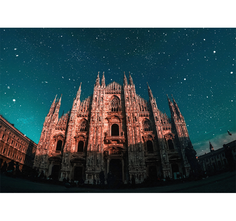 Wall mural madrid milan cathedral night view - TenStickers