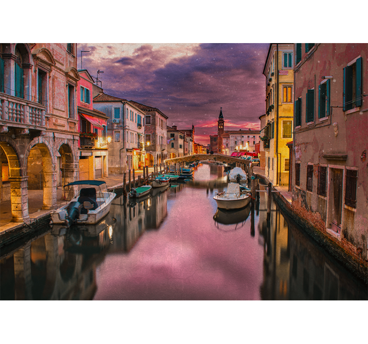 Wall mural city delightful waterway view - TenStickers