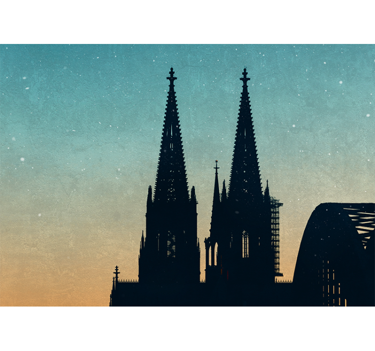 Silhouetted Cathedral Towers wall mural city - TenStickers