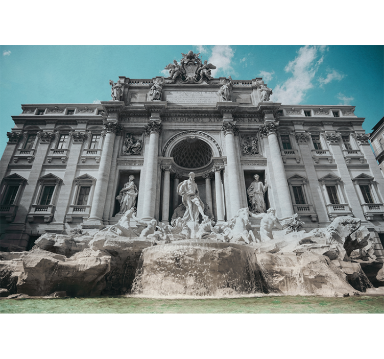 Wall mural city trevi fountain artwork - TenStickers