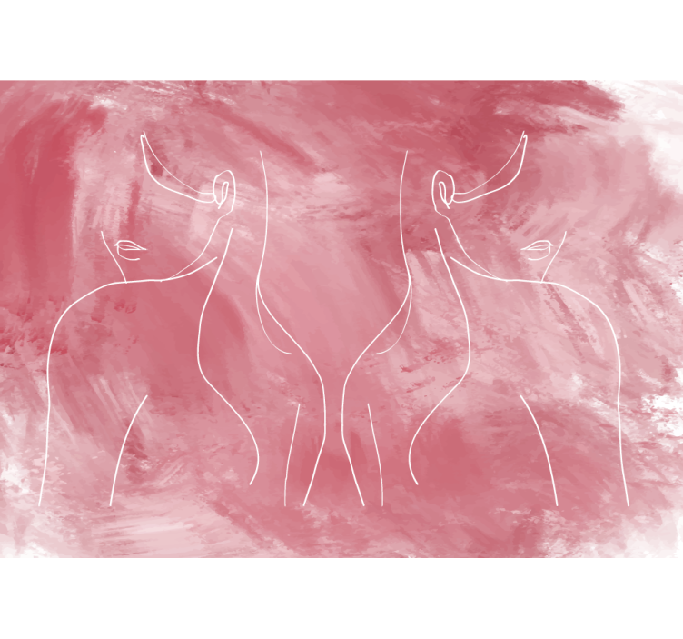 Minimalist Female Forms wall mural painting - TenStickers