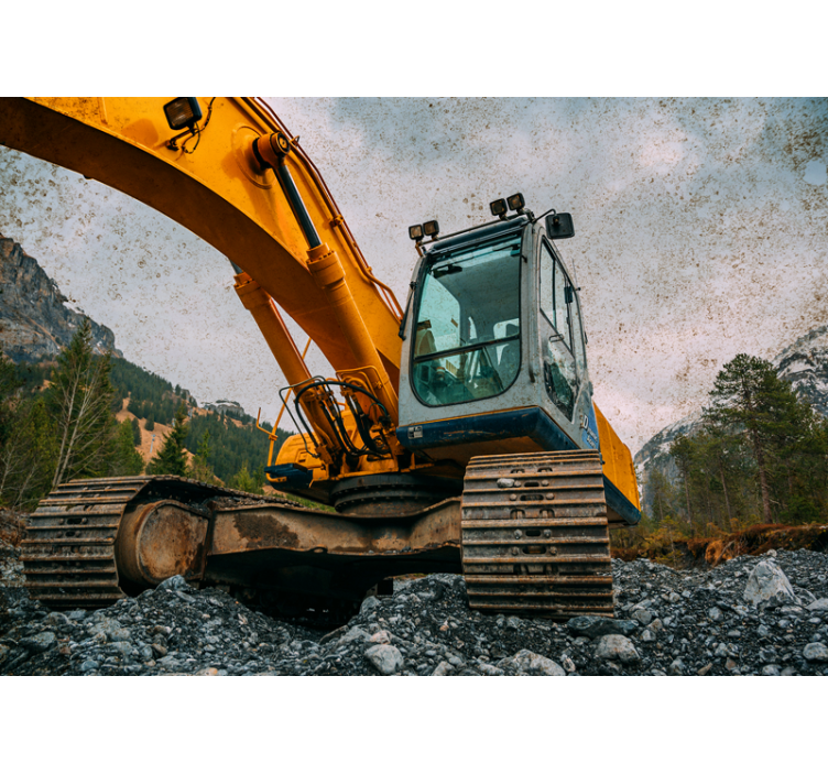 Automotive wall murals heavy machinery excavator - TenStickers
