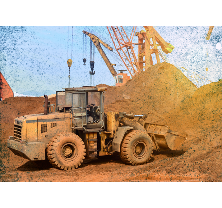 Automotive wall murals construction loader equipment - TenStickers