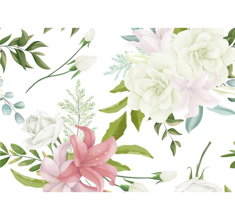 Flowers wall mural graceful blossom arrangement - TenStickers