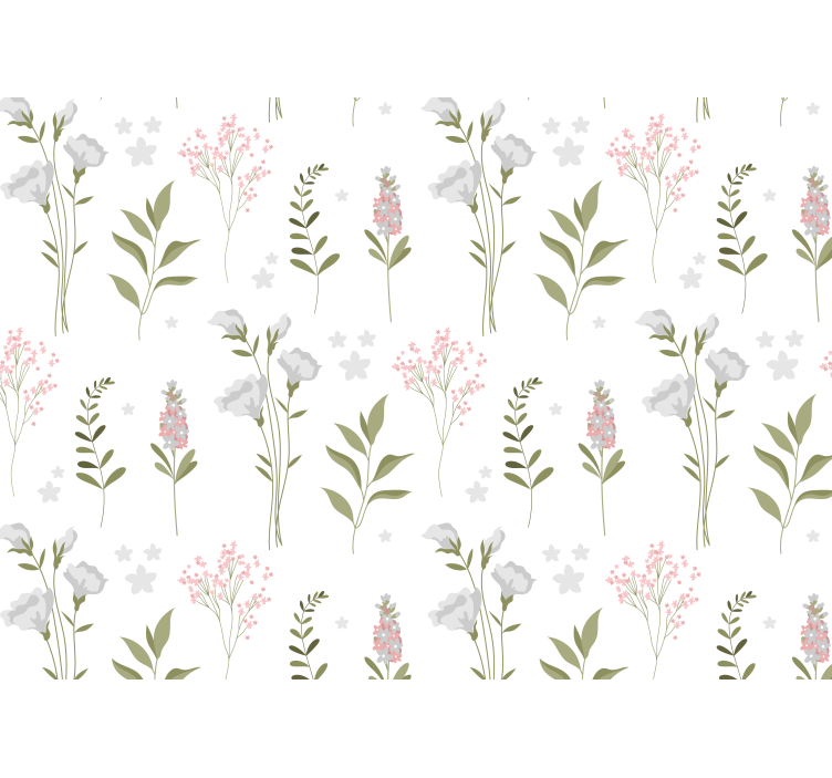 Flowers wall mural with delicate floral designs - TenStickers