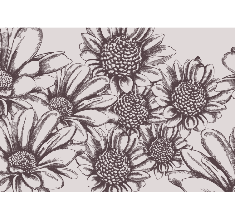 Flowers wall mural daisy flower design - TenStickers