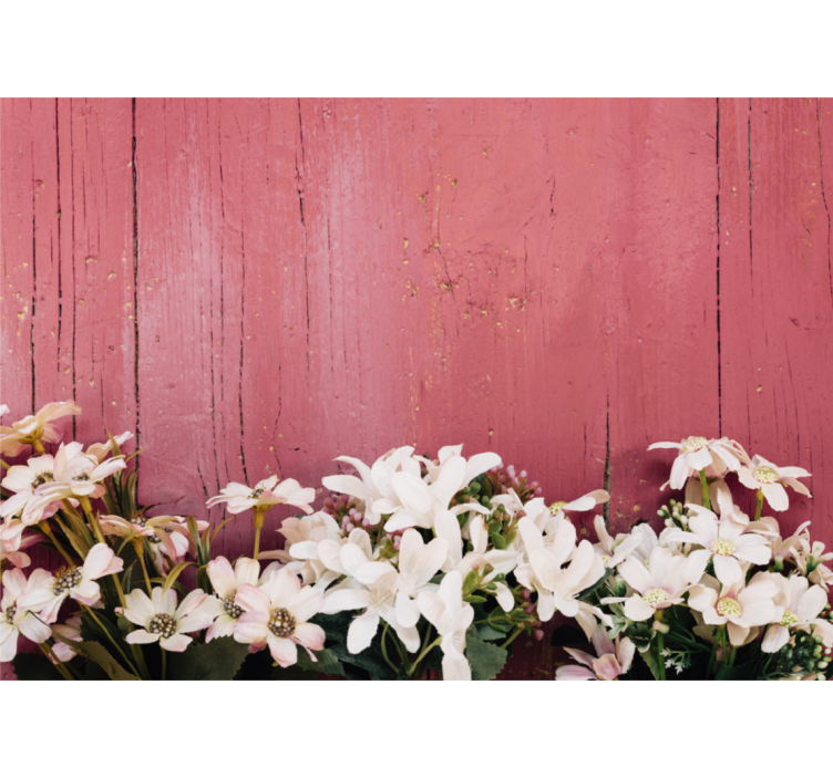 Flowers wall mural delicate white blooms - TenStickers