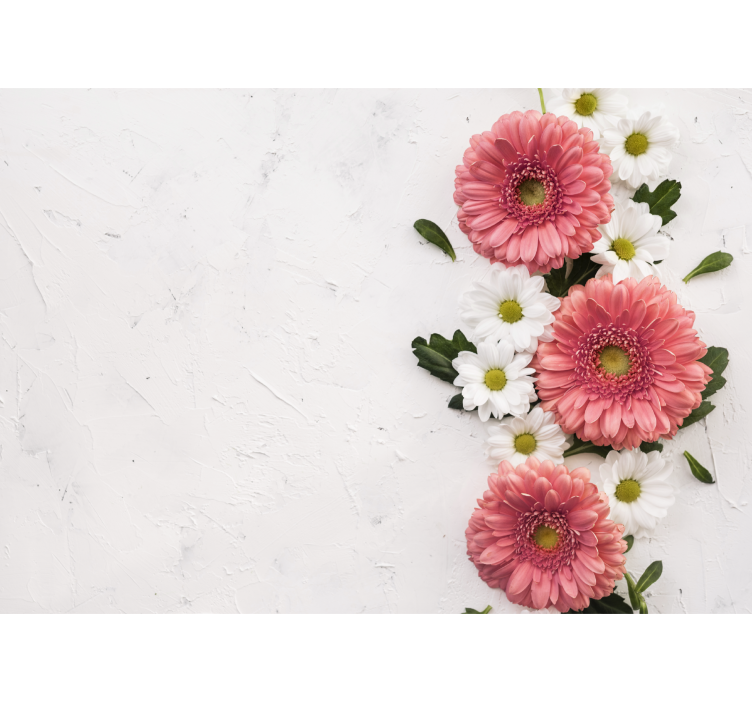 Flowers wall mural pink floral arrangement - TenStickers