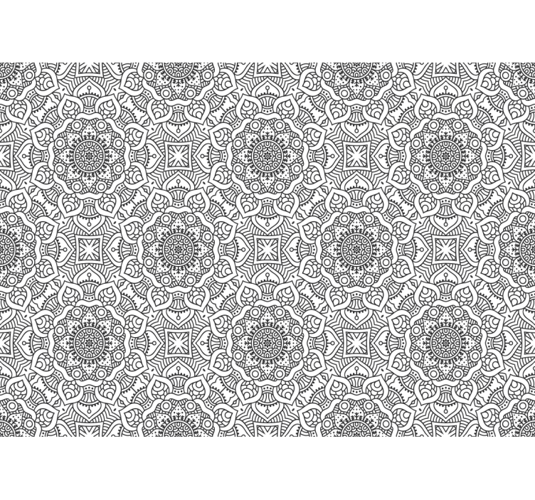 Mandala wall mural with complex geometric designs - TenStickers