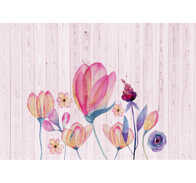 Flowers wall mural graceful floral arrangement - TenStickers