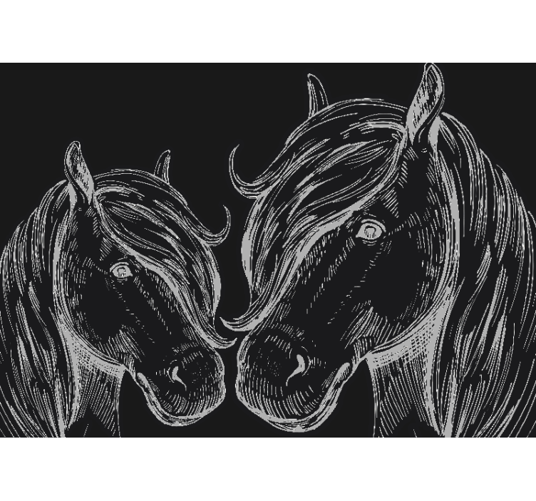 Wall mural animals elegant horse portraits - TenStickers