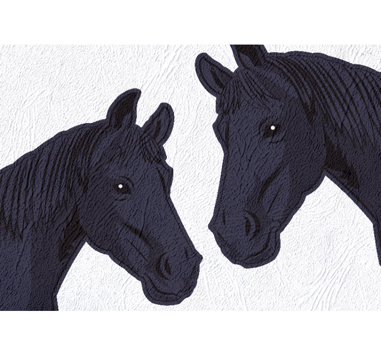 Wall mural animals elegant horse profiles - TenStickers