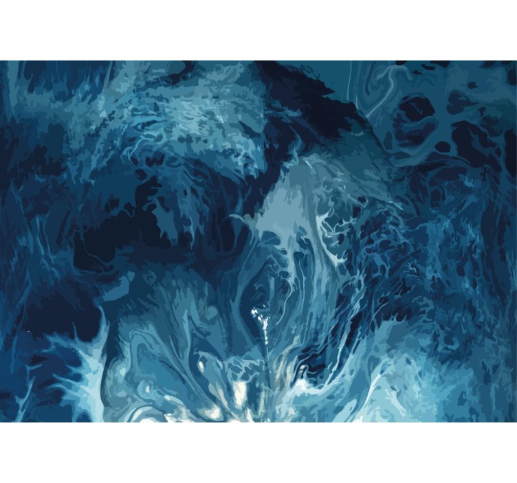 Abstract mural wallpaper oceanic swirl design - TenStickers