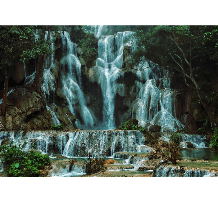 Mountain wall mural majestic waterfall display - TenStickers